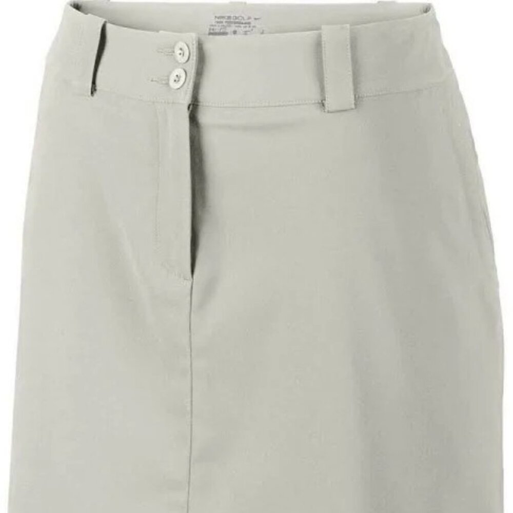Nike Golf Khaki Skort Womens 10 Tour Performance Dri Fit